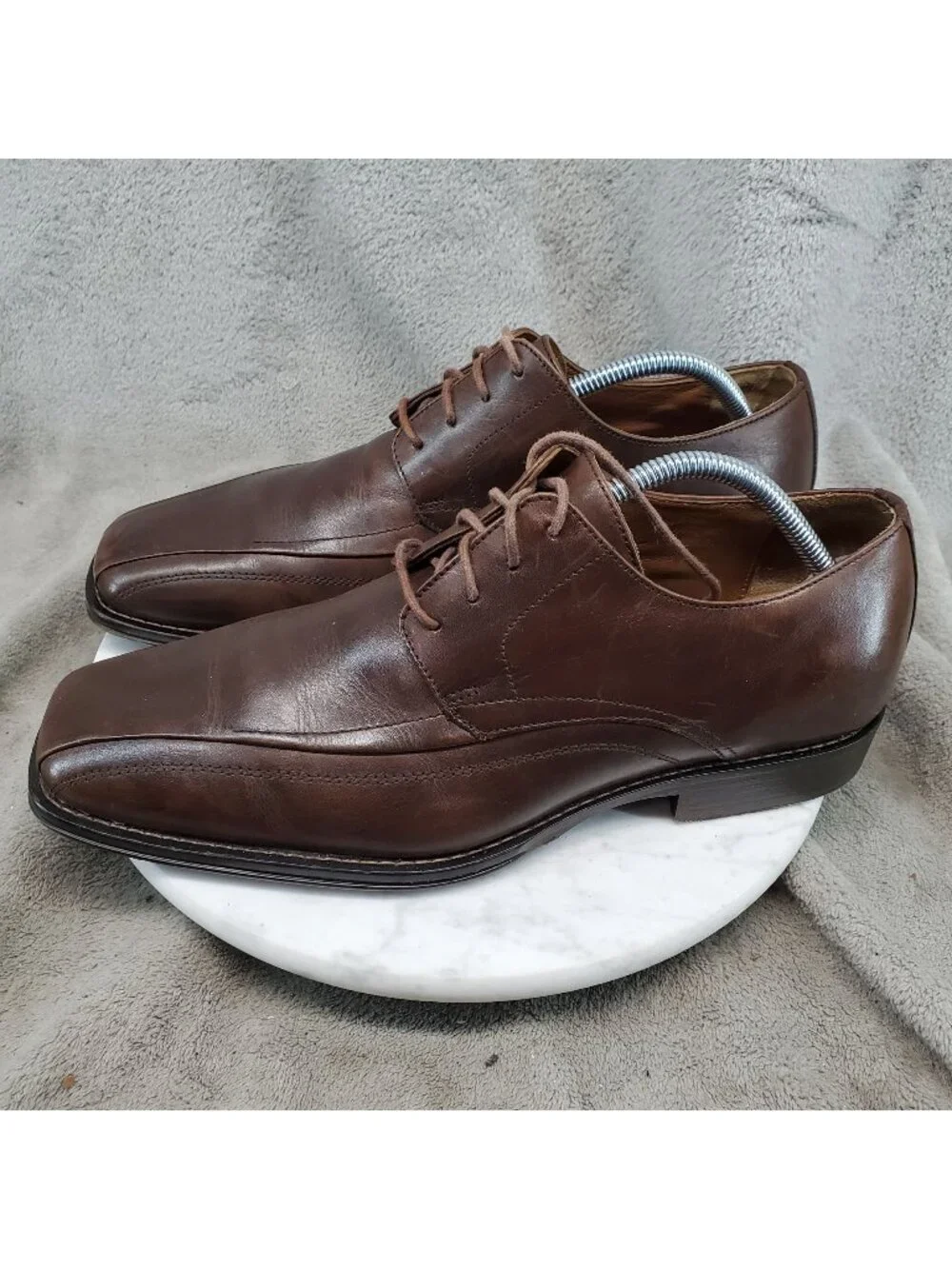 Johnston & Murphy Shoes Mens Size 9 Brown Leather Bicycle Oxford *Read*